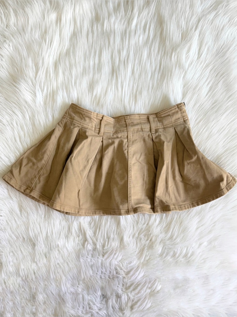 Tan mini skirt